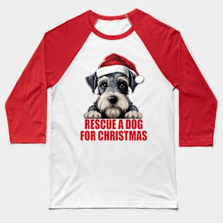 Schnauzer Santa - Christmas Rescue Dog Baseball T-Shirt